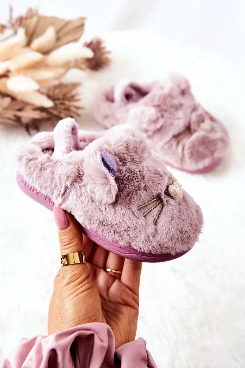 Best Dziecięce Papcie Kotki Z Uszami Fioletowe Tammy Dzieci Dziewczęce