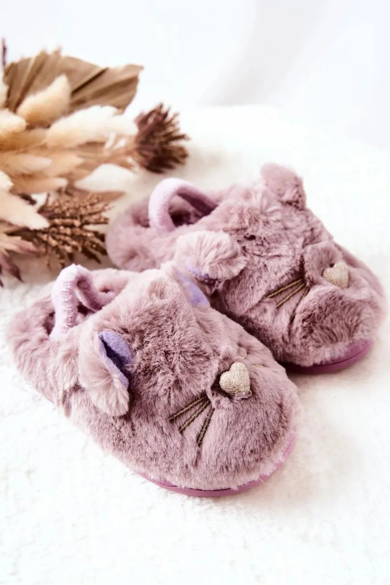 Best Dziecięce Papcie Kotki Z Uszami Fioletowe Tammy Dzieci Dziewczęce