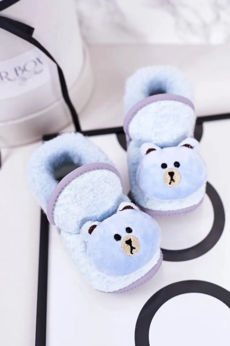 Chłopięce|Dziewczęce>Boto Dziecięce Papcie Na Gumce Z Misiem Niebieskie Pooh