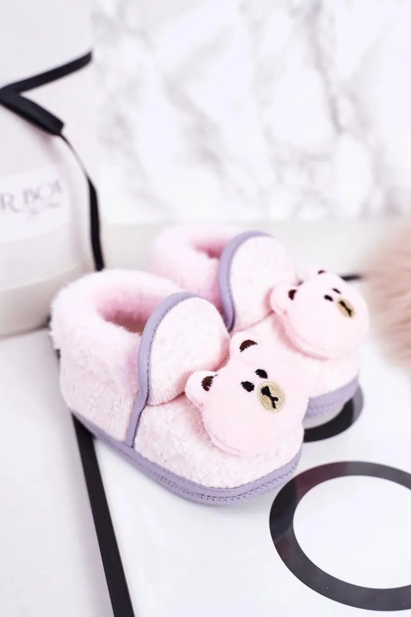 Discount Boto Dziecięce Papcie Na Gumce Z Misiem Różowe Pooh