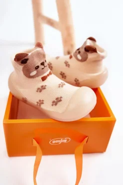 Best Dziecięce Papcie Niechodki 002P037 Beżowe Dzieci Chłopięce|Dziewczęce