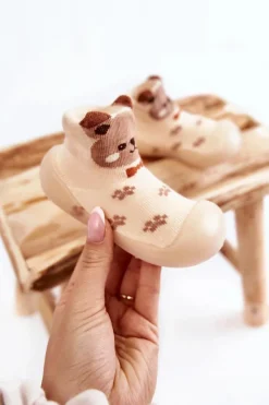 Best Dziecięce Papcie Niechodki 002P037 Beżowe Dzieci Chłopięce|Dziewczęce