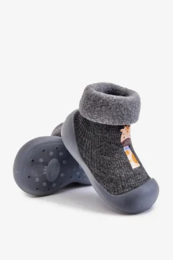 BEFADO Dziecięce Papcie Niechodki 002P024 Szare