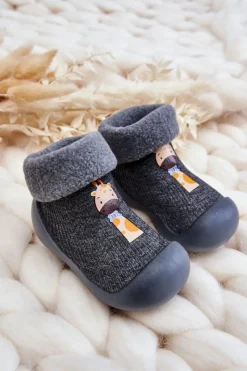 BEFADO Dziecięce Papcie Niechodki 002P024 Szare