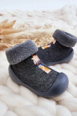 BEFADO Dziecięce Papcie Niechodki 002P024 Szare