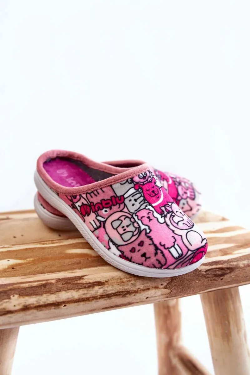 Outlet INBLU Dziecięce Papcie Wsuwane B9000046 Różowe