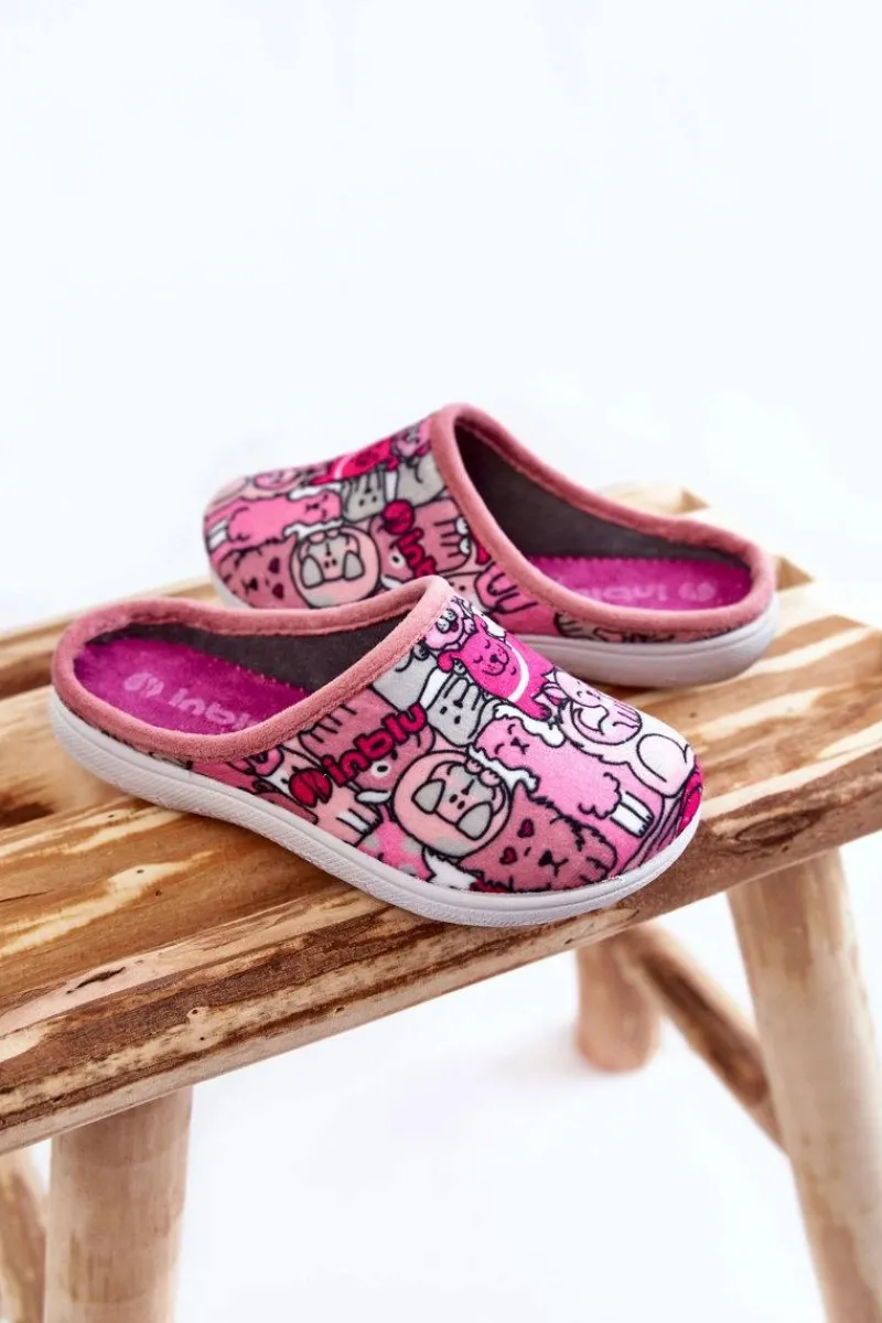 Outlet INBLU Dziecięce Papcie Wsuwane B9000046 Różowe