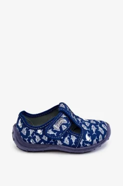 Chłopięce></noscript>BEFADO Dziecięce Półbuty Papcie Rekiny 010X032 Granatowe