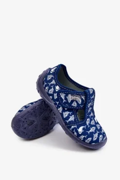 Chłopięce></noscript>BEFADO Dziecięce Półbuty Papcie Rekiny 010X032 Granatowe