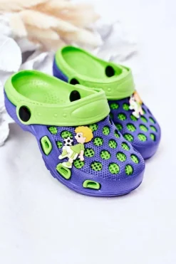 Chłopięce>Boto Dziecięce Piankowe Klapki Kroksy Granatowo-Zielone Jupiter