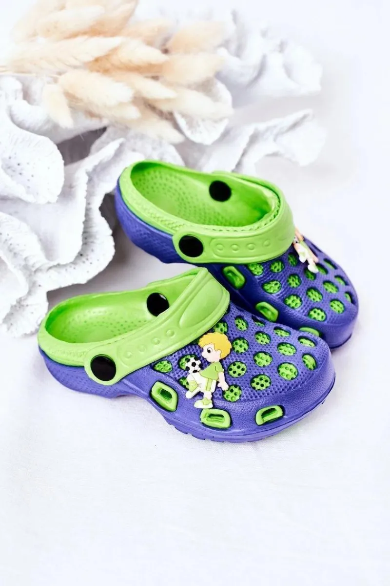 Chłopięce>Boto Dziecięce Piankowe Klapki Kroksy Granatowo-Zielone Jupiter