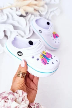 Dziewczęce>Boto Dziecięce Piankowe Klapki Kroksy Białe Lazy Day