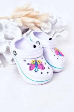 Dziewczęce>Boto Dziecięce Piankowe Klapki Kroksy Białe Lazy Day