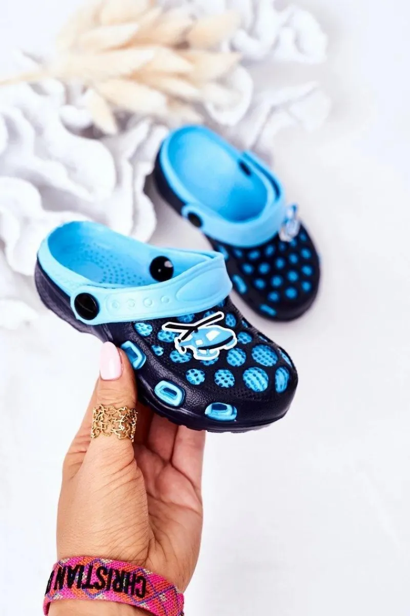 Hot Dziecięce Piankowe Klapki Kroksy Granatowe Jupiter Dzieci Chłopięce