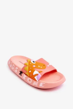 Online Boto Dziecięce Piankowe Klapki Dinozaur Jasnoróżowe Dario Różowy