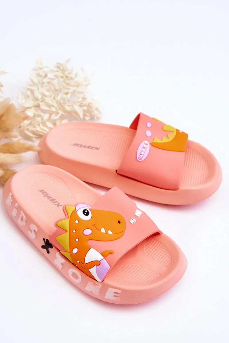 Online Boto Dziecięce Piankowe Klapki Dinozaur Jasnoróżowe Dario Różowy