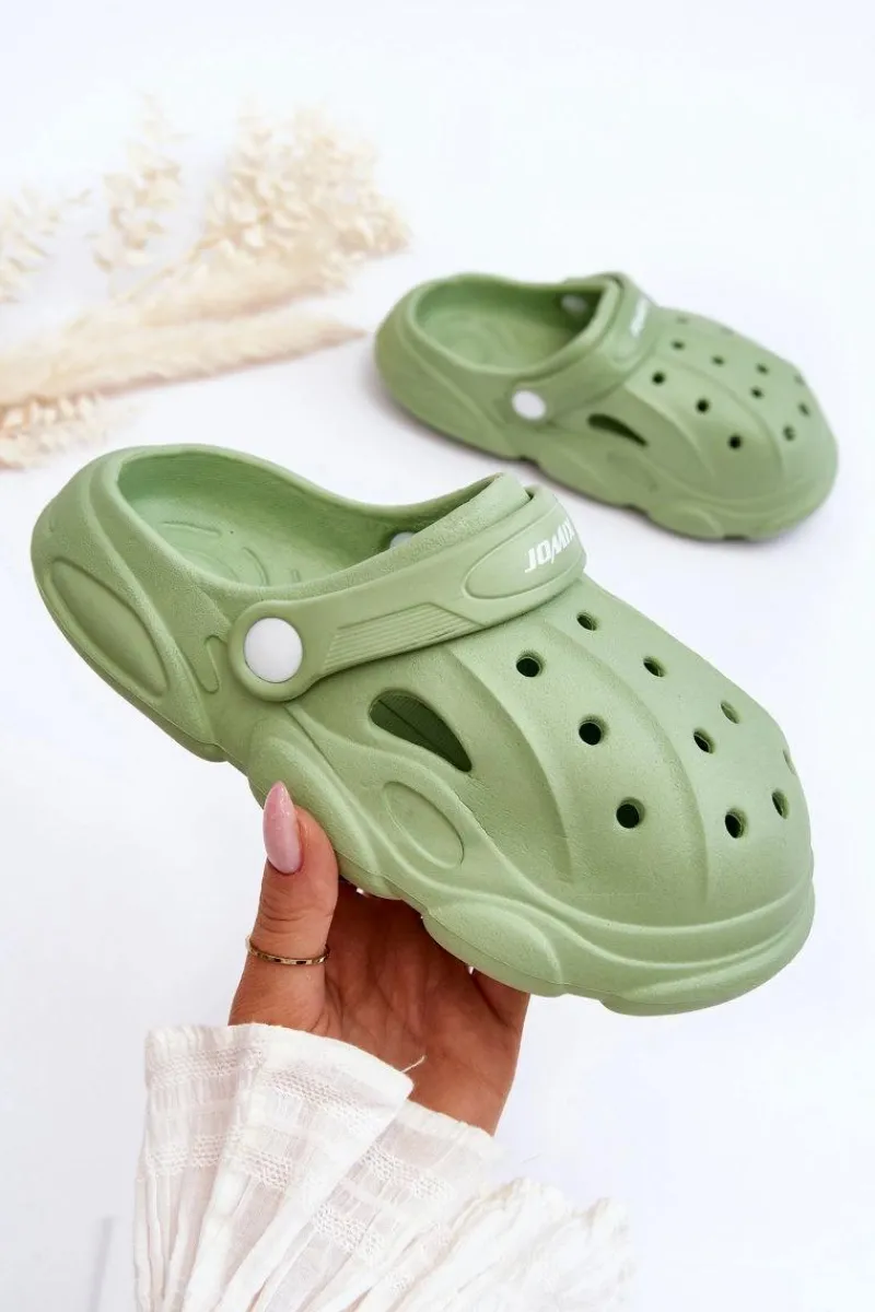 Chłopięce|Dziewczęce>Boto Dziecięce Piankowe Klapki Kroksy Zielone Cloudy