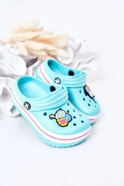 Hot Boto Dziecięce Piankowe Klapki Kroksy Zielono-Różowe Lazy Day