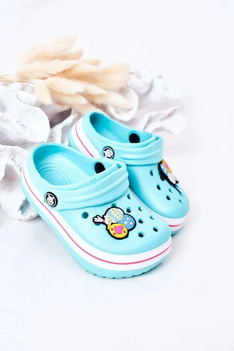 Hot Boto Dziecięce Piankowe Klapki Kroksy Zielono-Różowe Lazy Day