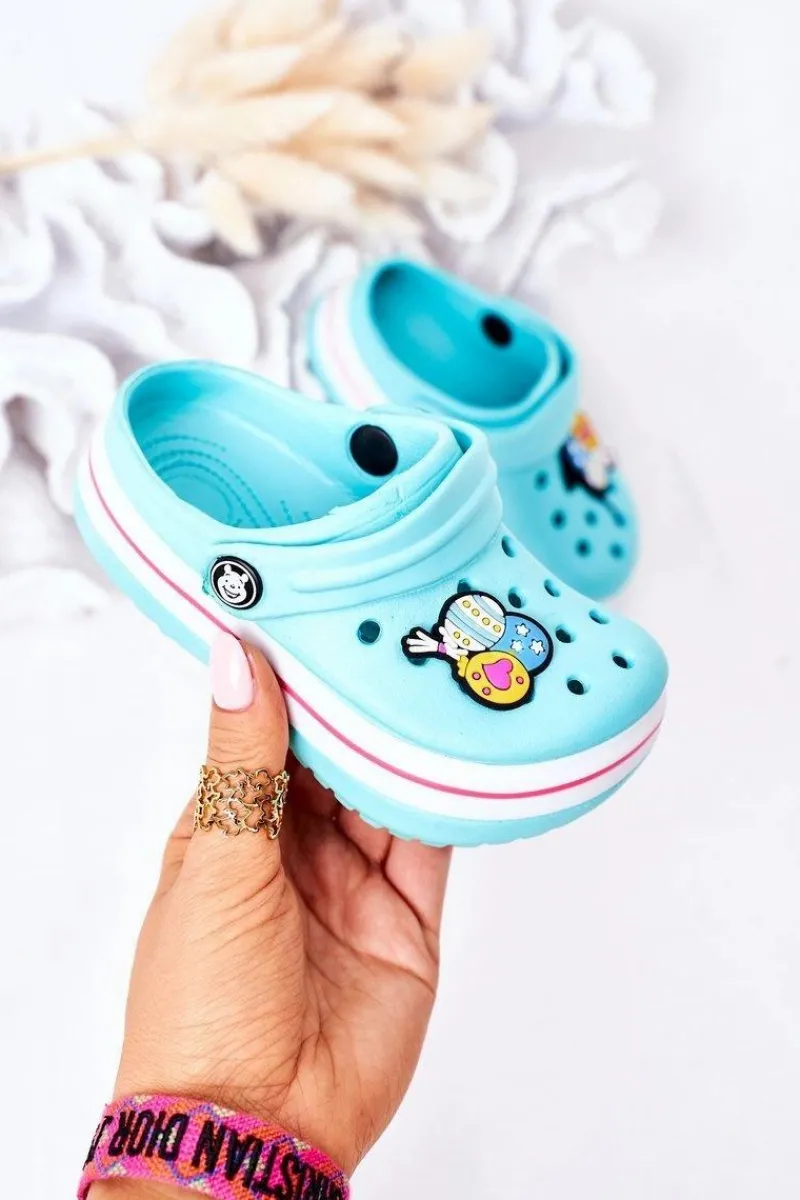 Hot Boto Dziecięce Piankowe Klapki Kroksy Zielono-Różowe Lazy Day