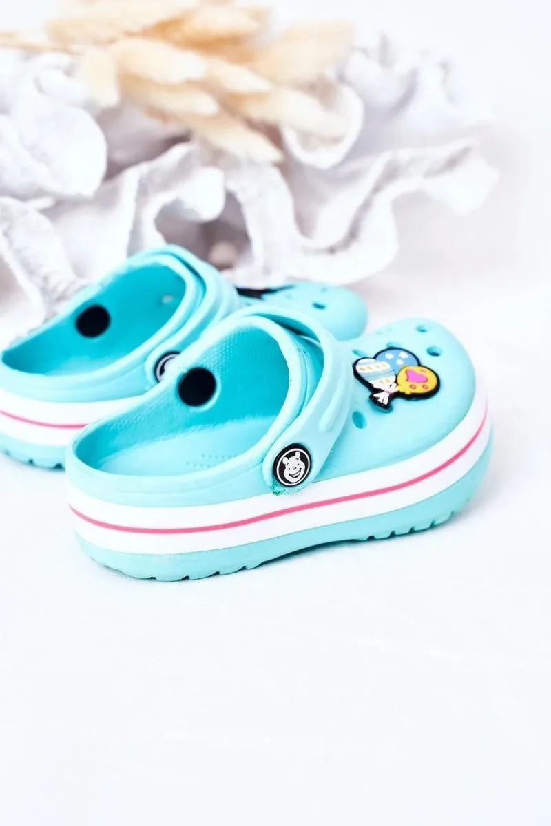 Hot Boto Dziecięce Piankowe Klapki Kroksy Zielono-Różowe Lazy Day