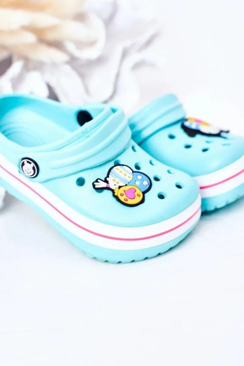 Hot Boto Dziecięce Piankowe Klapki Kroksy Zielono-Różowe Lazy Day