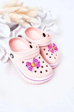 Outlet Dziecięce Piankowe Klapki Kroksy Różowe Lazy Day Dzieci Dziewczęce