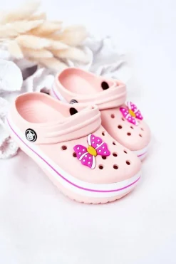 Outlet Dziecięce Piankowe Klapki Kroksy Różowe Lazy Day Dzieci Dziewczęce