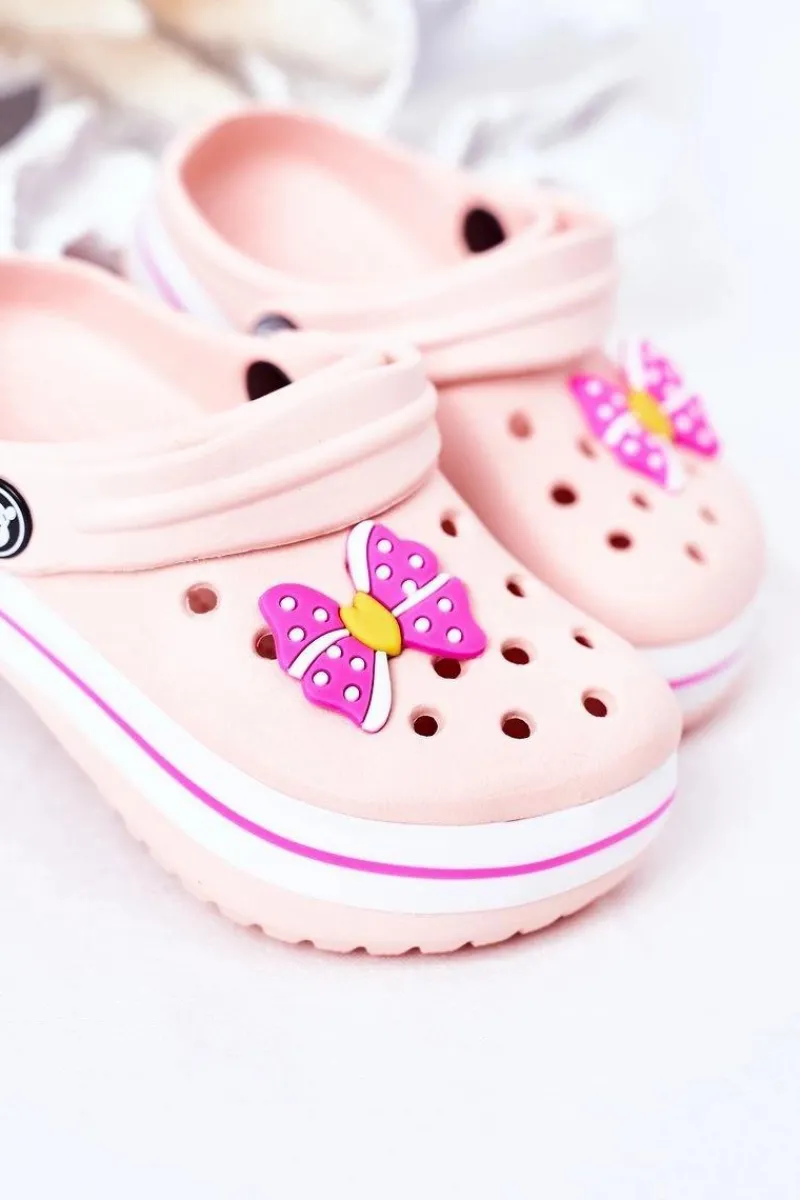 Outlet Dziecięce Piankowe Klapki Kroksy Różowe Lazy Day Dzieci Dziewczęce
