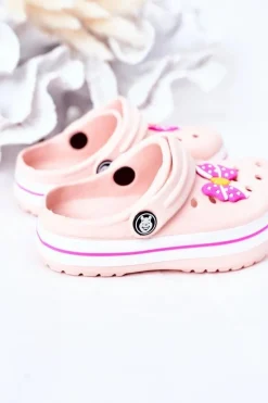 Outlet Dziecięce Piankowe Klapki Kroksy Różowe Lazy Day Dzieci Dziewczęce