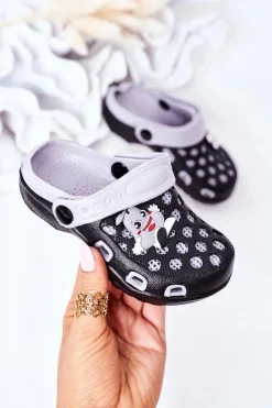 Chłopięce>Boto Dziecięce Piankowe Klapki Kroksy Czarno-Szare Jupiter