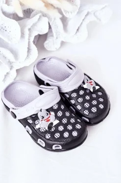 Chłopięce>Boto Dziecięce Piankowe Klapki Kroksy Czarno-Szare Jupiter