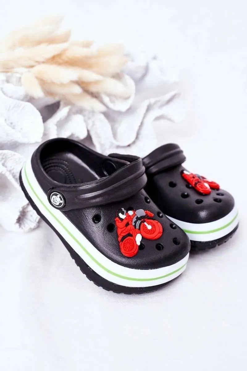 Chłopięce>Boto Dziecięce Piankowe Klapki Kroksy Czarne Lazy Day