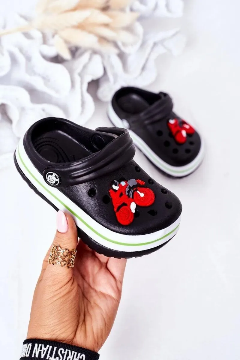 Chłopięce>Boto Dziecięce Piankowe Klapki Kroksy Czarne Lazy Day