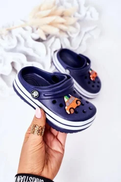 Discount Dziecięce Piankowe Klapki Kroksy Granatowe Lazy Day Dzieci Chłopięce