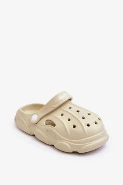 New Dziecięce Piankowe Klapki Kroksy Beżowe Cloudy Dzieci Chłopięce|Dziewczęce