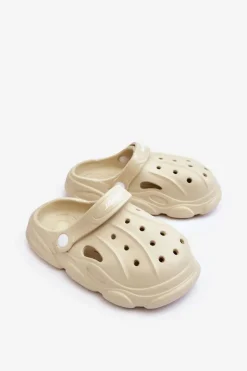 New Dziecięce Piankowe Klapki Kroksy Beżowe Cloudy Dzieci Chłopięce|Dziewczęce