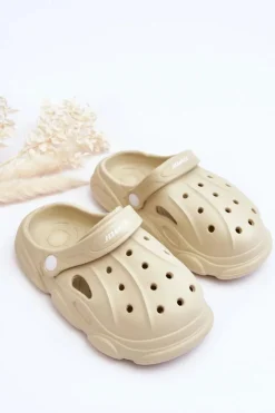 New Dziecięce Piankowe Klapki Kroksy Beżowe Cloudy Dzieci Chłopięce|Dziewczęce