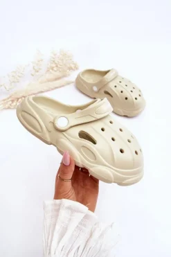 New Dziecięce Piankowe Klapki Kroksy Beżowe Cloudy Dzieci Chłopięce|Dziewczęce