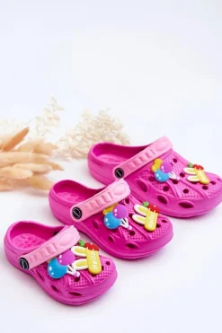 Best Dziecięce Piankowe Lekkie Kroksy Klapki Fuksja Sweets Dzieci Chłopięce