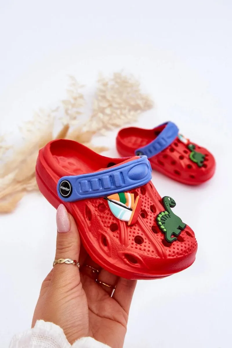 Chłopięce>Boto Dziecięce Piankowe Lekkie Kroksy Klapki Czerwone Sweets