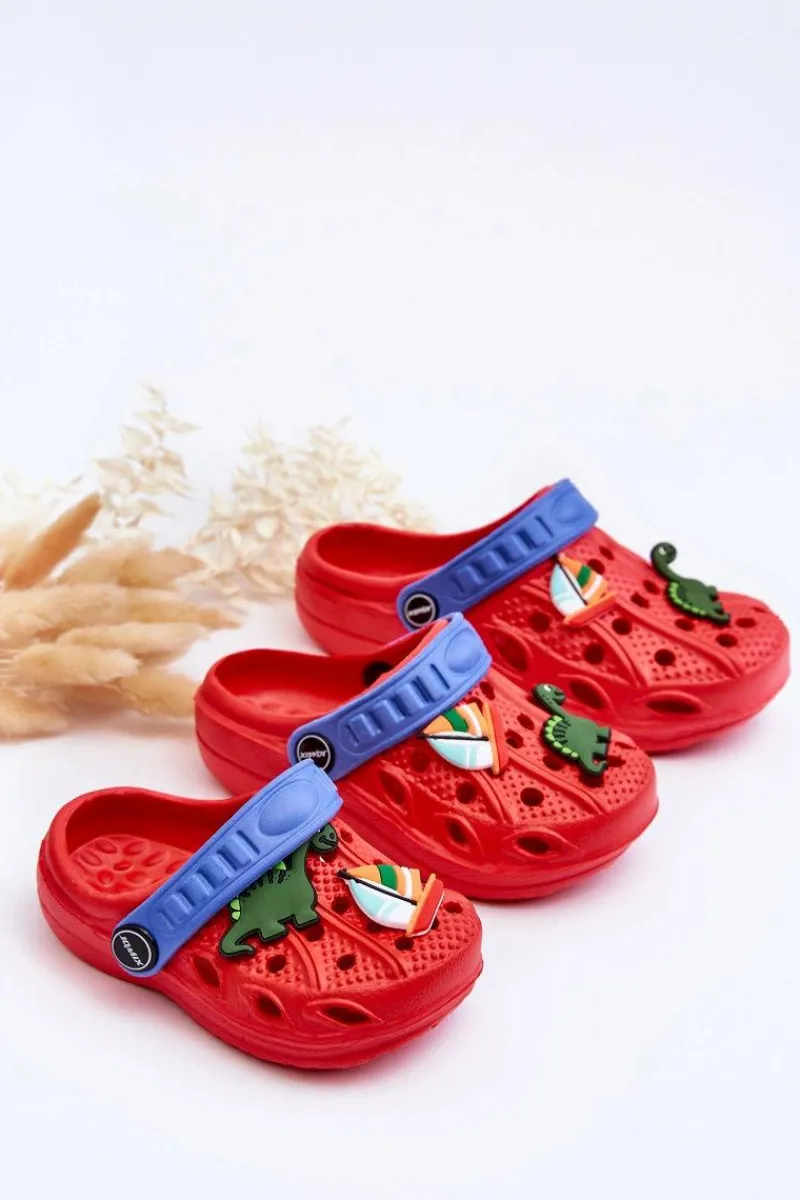 Chłopięce>Boto Dziecięce Piankowe Lekkie Kroksy Klapki Czerwone Sweets