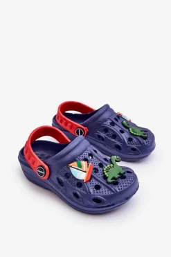 Chłopięce></noscript>Boto Dziecięce Piankowe Lekkie Kroksy Klapki Granatowe Sweets Niebieski