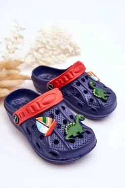 Chłopięce></noscript>Boto Dziecięce Piankowe Lekkie Kroksy Klapki Granatowe Sweets Niebieski