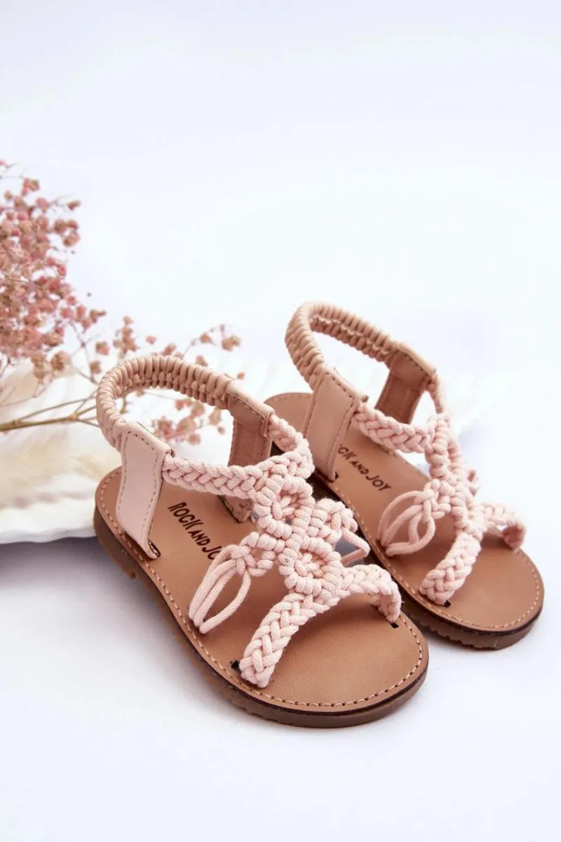 Dziewczęce>Boto Dziecięce Plecione Wsuwane Sandały Różowe Tracy Różowy