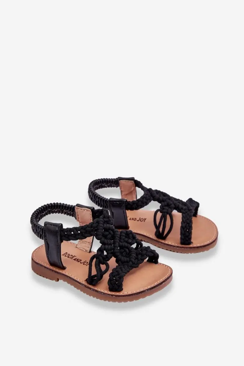 Outlet Boto Dziecięce Plecione Wsuwane Sandały Czarne Tracy Czarny
