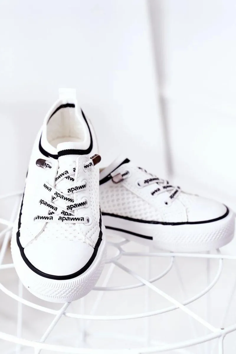 Outlet Dziecięce Przewiewne Trampki Białe Kids Club Dzieci Chłopięce|Dziewczęce