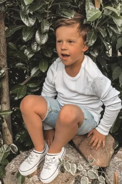 Outlet Dziecięce Przewiewne Trampki Białe Kids Club Dzieci Chłopięce|Dziewczęce