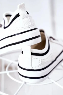 Outlet Dziecięce Przewiewne Trampki Białe Kids Club Dzieci Chłopięce|Dziewczęce