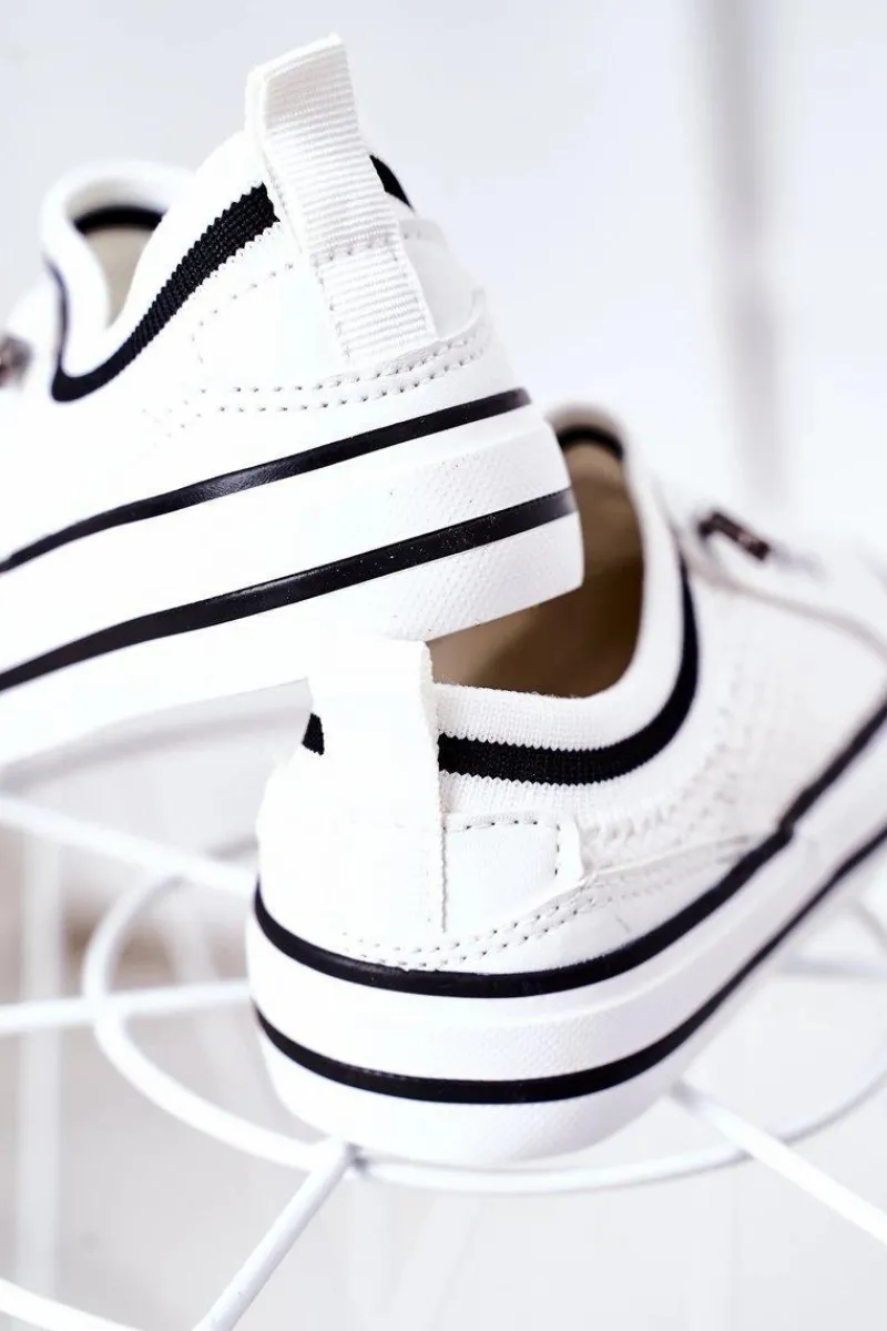 Outlet Dziecięce Przewiewne Trampki Białe Kids Club Dzieci Chłopięce|Dziewczęce